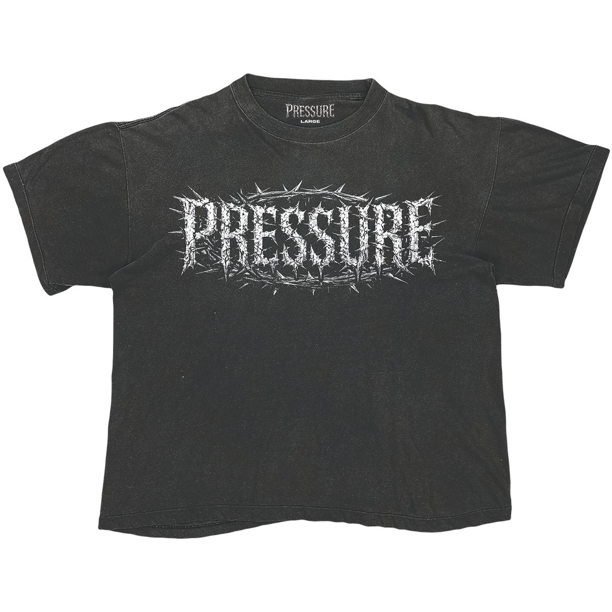 PRESSURE LA "BUILT FROM PRESSURE" WASHED BLACK TEE
