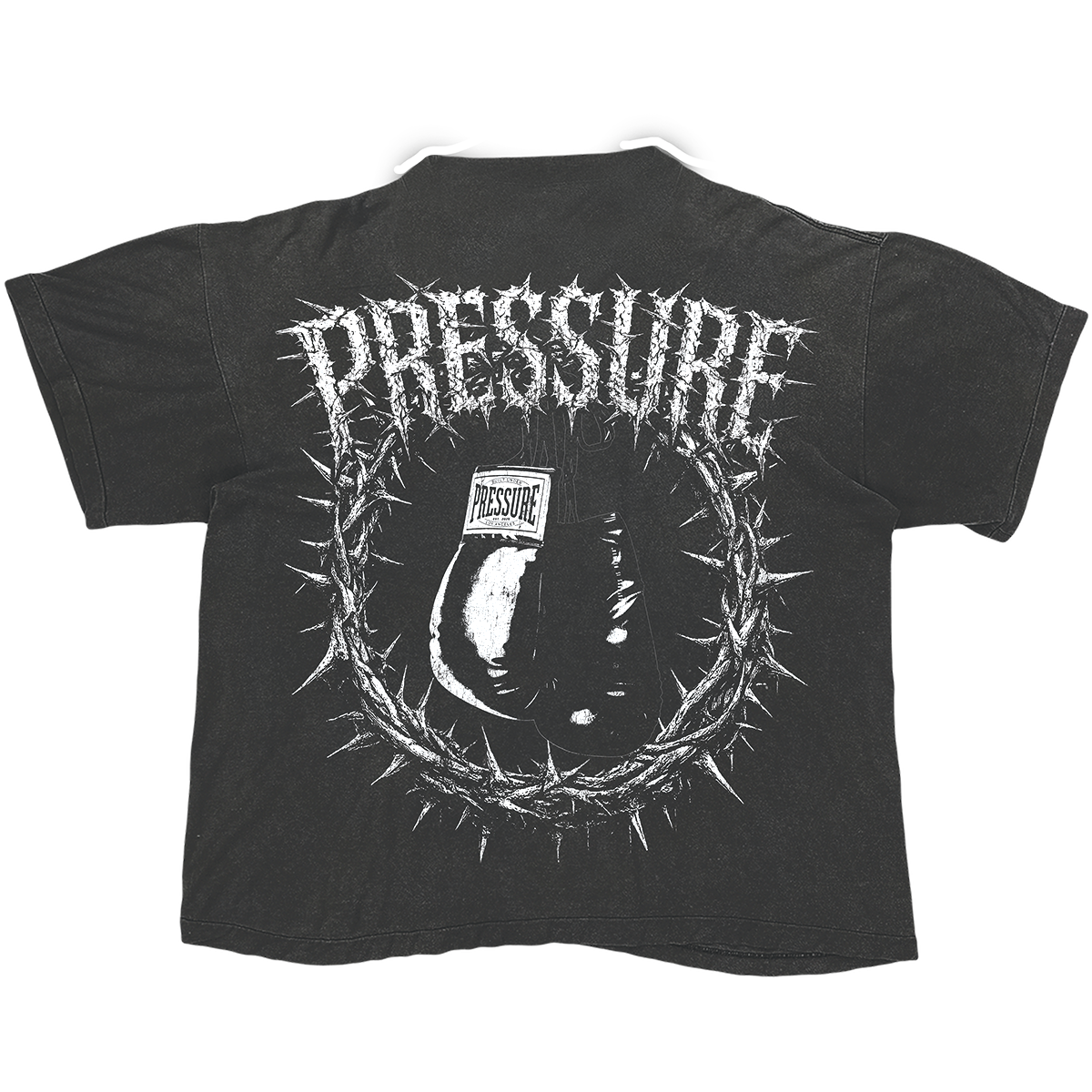 PRESSURE LA "BUILT FROM PRESSURE" WASHED BLACK TEE