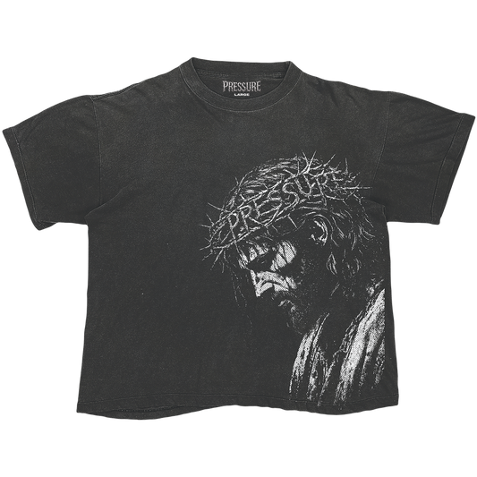 PRESSURE LA "CROWN OF THORNS" WASHED BLACK TEE