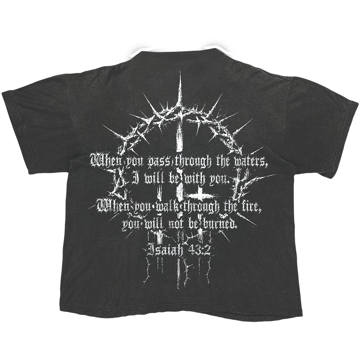 PRESSURE LA "CROWN OF THORNS" WASHED BLACK TEE